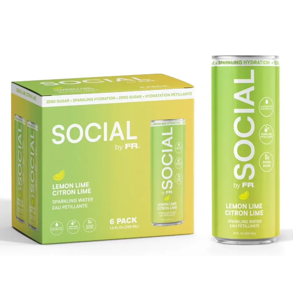 FR Social Sparkling (Lemon Lime) (Case of 24)(4x6 packs)