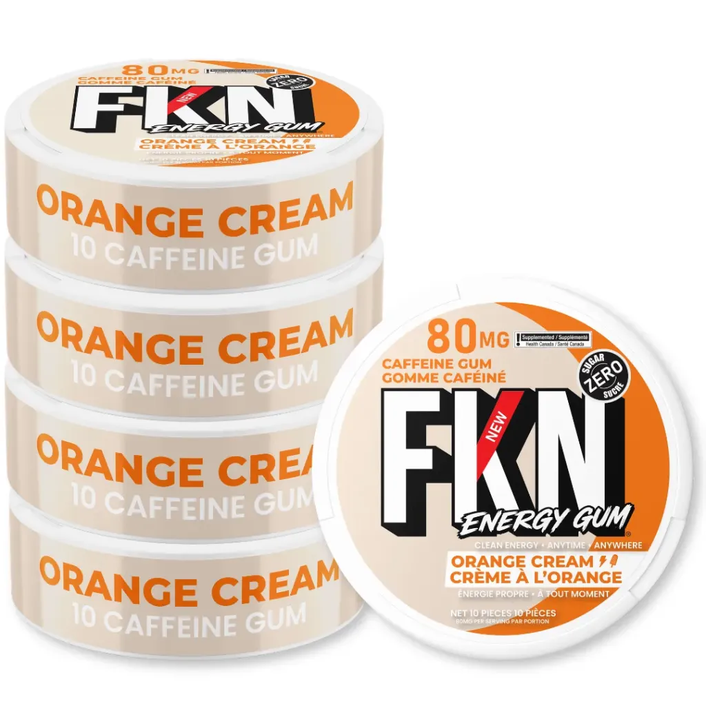 FKN Caffeine Gum (Orange Cream) 80MG (Sleeve of 20)