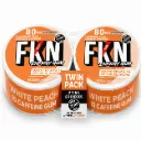 FKN Caffeine Gum (White Peach) 80MG (Sleeve of 10) (Twin Pack)