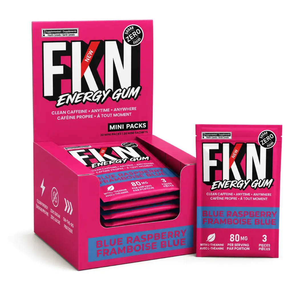 FKN Energy Gum Mini 3 Pack (Blue Raspberry) 80MG (Case of 20)