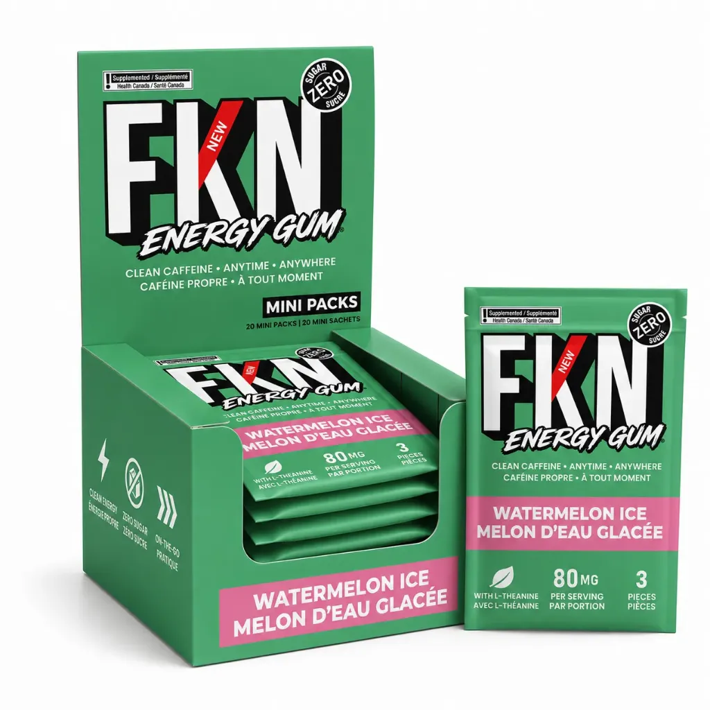 FKN Energy Gum Mini 3 Pack (Watermelon Ice) 80MG (Case of 20)