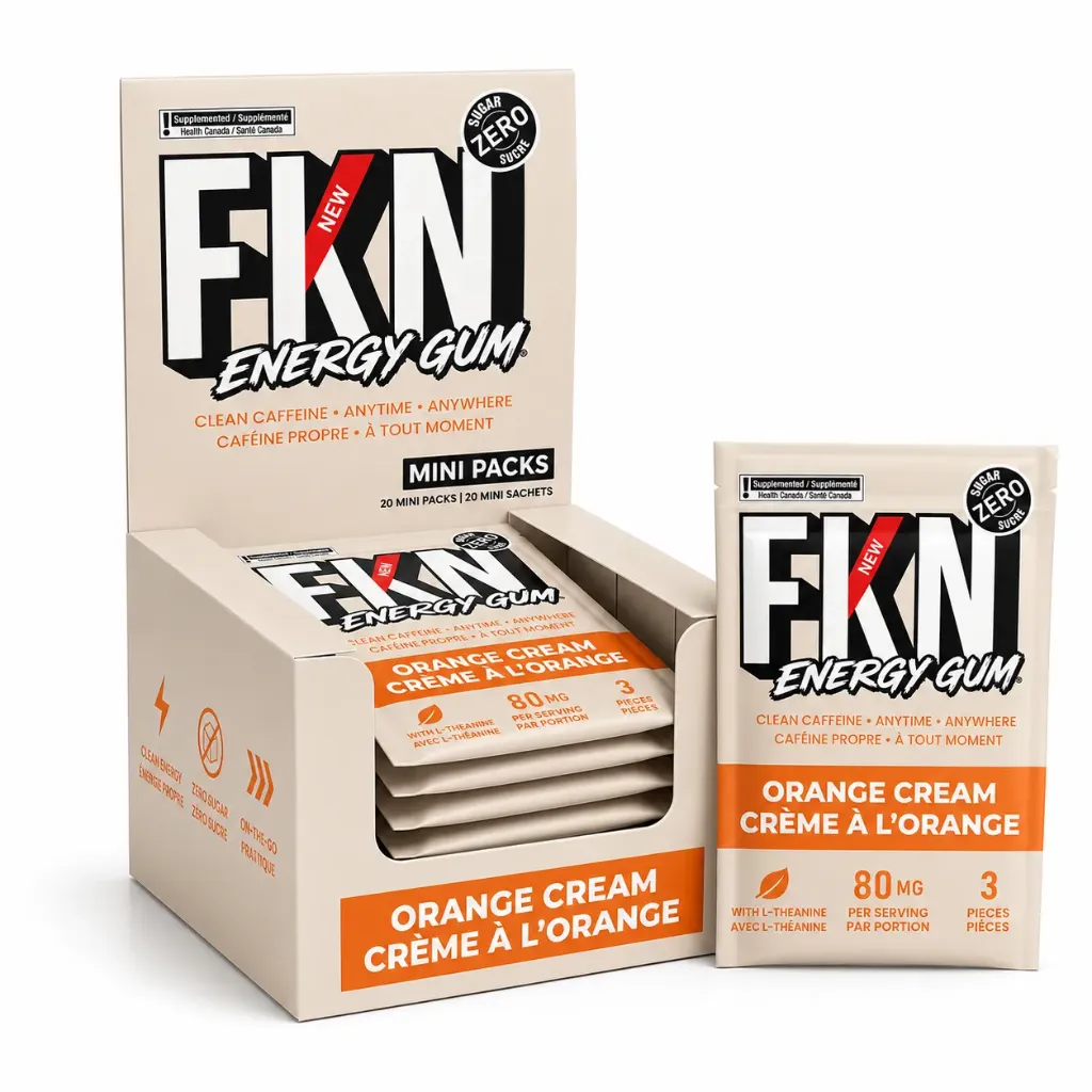 FKN Energy Gum Mini 3 Pack (Orange Cream) 80MG (Case of 20)